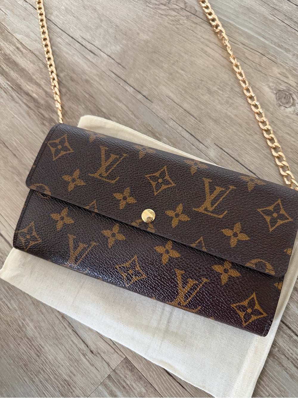 Louis Vuitton Monogram Wallet on Chain - Brown/Gold